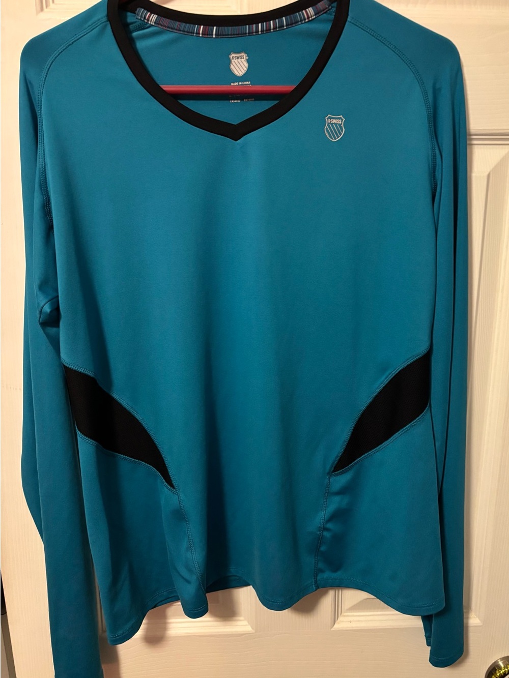 K-Swiss Teal Long Sleeve Athletic Top -L